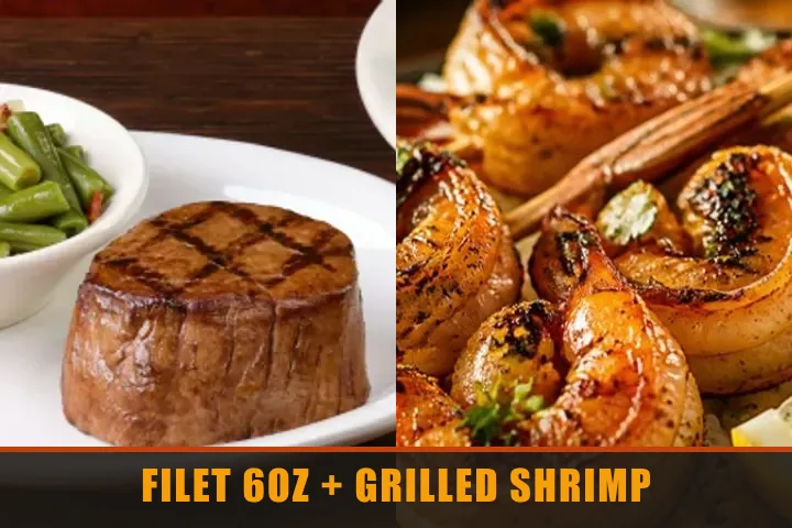 Texas Roadhouse Filet 6oz & Grilled Shrimp: Price & Calories